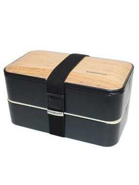 Bentoheaven Premium Bento Box Adult Lunch Box w/ Compartments Adult Black Wood